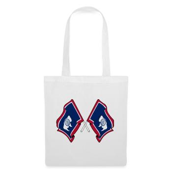 Deux drapeaux du Wyoming croisés - Sac en tissu - blanc - Devant