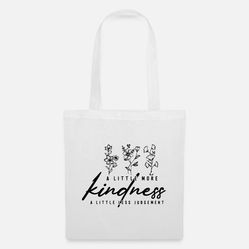 A Little More Kindness Florales Statement - Stoffbeutel - Weiß
