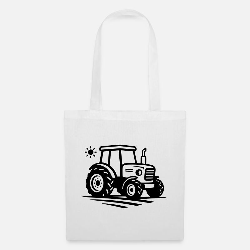 Landwirtschaft & Bauernhof | Traktor Logo - Stoffbeutel - Weiß