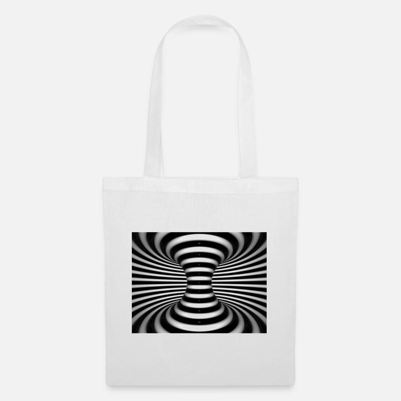 Vortex noir et blanc en spirale - Sac en tissu - blanc