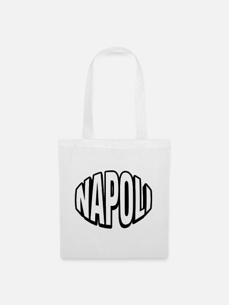 Napoli runde Typografie - Stoffbeutel - Weiß