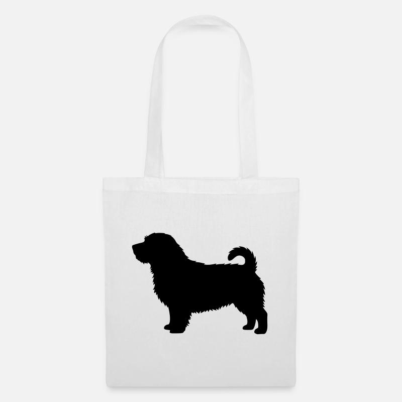 Norfolk-Terrier-Silhouette - Stoffbeutel - Weiß