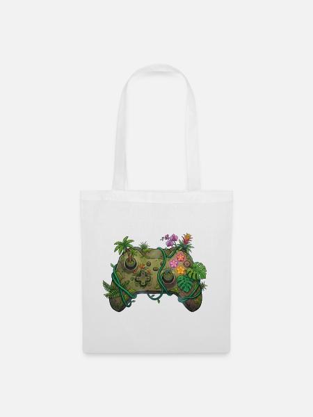 Jungle Controller – Gaming-Aufkleber - Stoffbeutel - Weiß