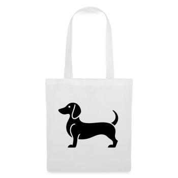 teckel - Sac en tissu - blanc - Devant