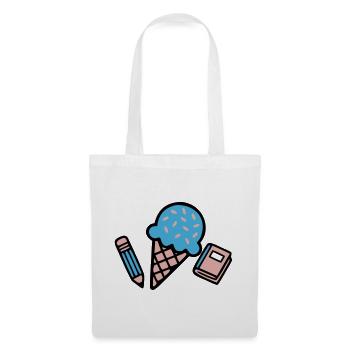 Eiscreme Buch Stift Icon - Stoffbeutel - Weiß - Vorne