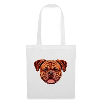 Vibrantes Bordeaux doggen-Gesicht Kunstprint - Stoffbeutel - Weiß - Vorne