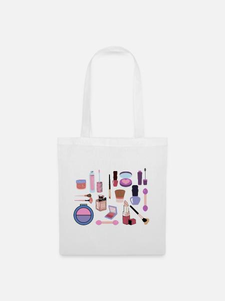 Pastell-Make-up-Kollektion - Stoffbeutel - Weiß