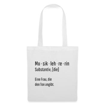 Musiklehrerin Substantiv Definition Musik Geschenk - Stoffbeutel - Weiß - Vorne