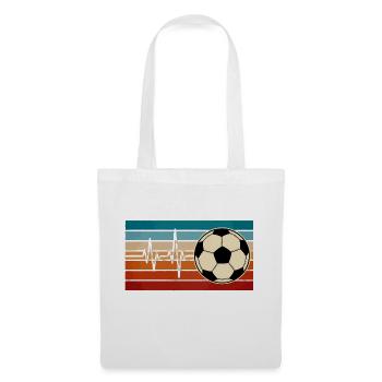 Fußball Herzschlag Herzschlag Herzschlag - Stoffbeutel - Weiß - Vorne