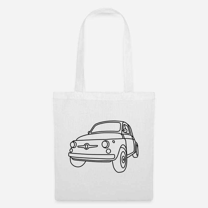 500 Classico – Italien Oldtimer Kult Shirt - Stoffbeutel - Weiß