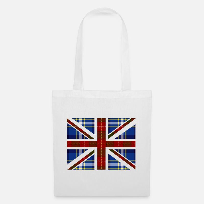 Tartan Union Jack - Stoffbeutel - Weiß