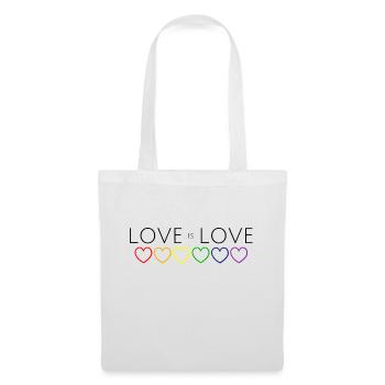 L'amour est l'amour Coeur chaîne arc-en-ciel - Sac en tissu - blanc - Devant