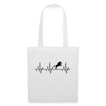Heartbeat ECG Equitation Equitation Sports équestres Equestre - Sac en tissu - blanc - Devant