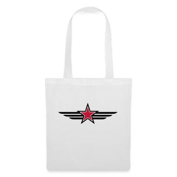 sharp red star black outline with 'wings' - Tote Bag - white - Front