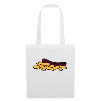 currywurst frite saucisse - Sac en tissu - blanc - Devant