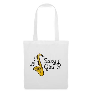 Saxy girl - Sexy Saxophone pun - Stoffbeutel - Weiß - Vorne