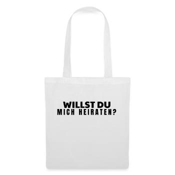 willst du mich heiraten? - Stoffbeutel - Weiß - Vorne