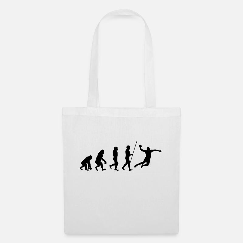 Handball Sport Geschenk Evolution - Stoffbeutel - Weiß