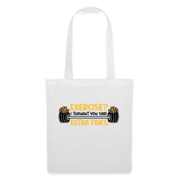 Exercise Extra Fries Quote - Tote Bag - white - Front