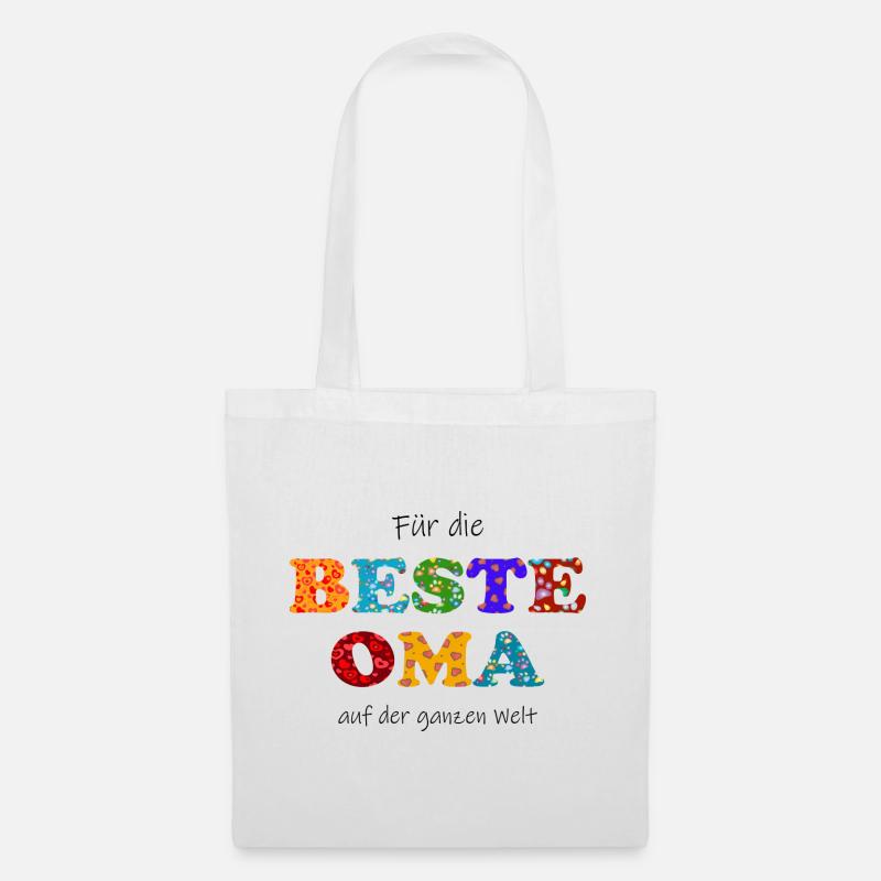 Beste Oma - auf der ganzen Welt - Danke - Stoffbeutel - Weiß