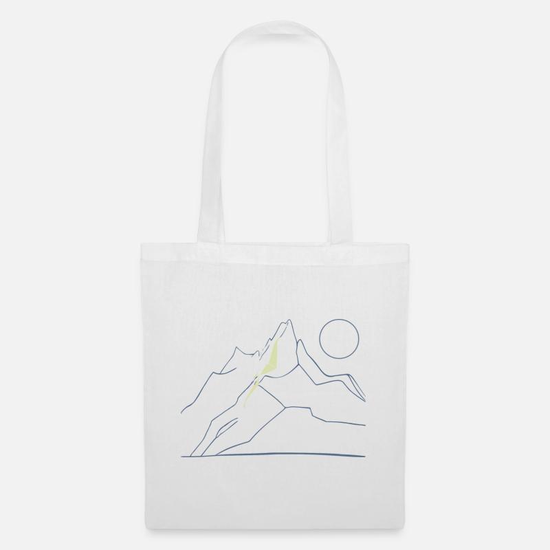 Berglinie Minimal - Stoffbeutel - Weiß