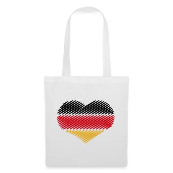 Coeur Noir Rouge Or (Croquis du drapeau de l’Allemagne) - Sac en tissu - blanc - Devant