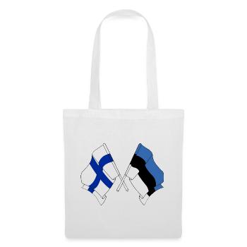 Drapeau Finlande, drapeau Estonie - Sac en tissu - blanc - Devant