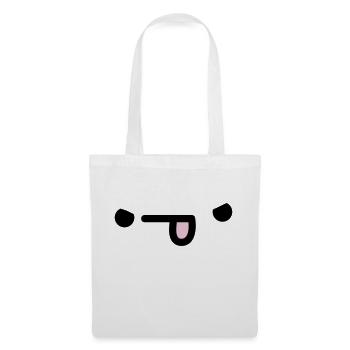 Visage kawaii : yeux mignons et design de sourire - Sac en tissu - blanc - Devant