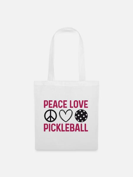 Frieden Liebe Pickleball - Stoffbeutel - Weiß