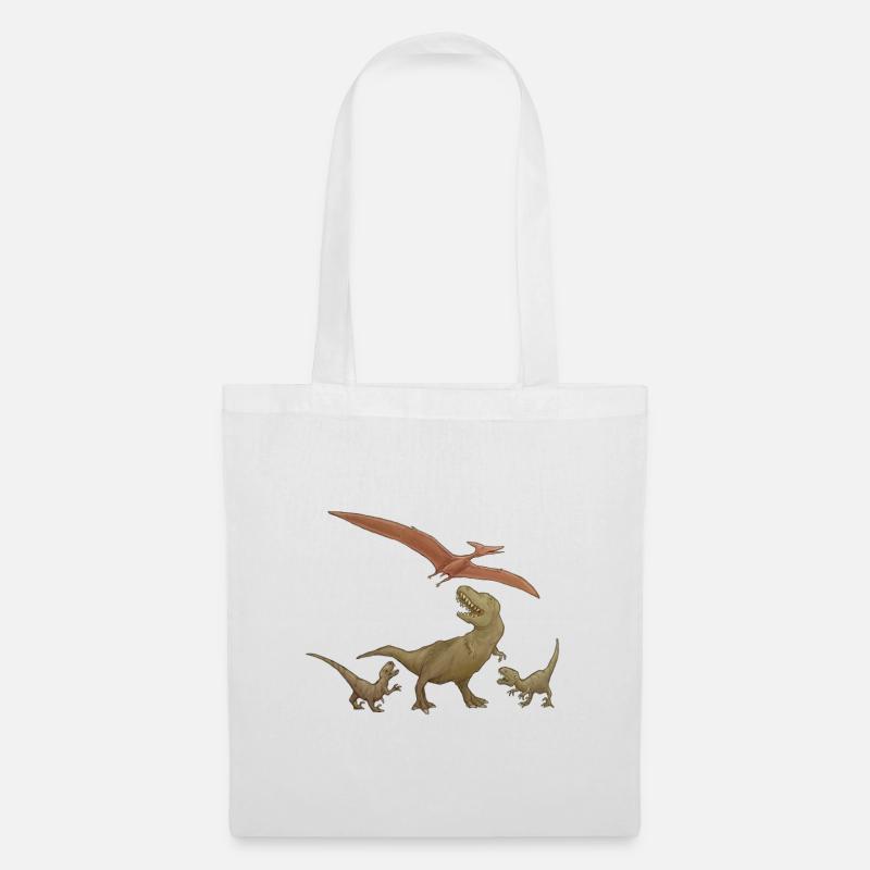 Schauplatz des Lebens unter den Dinosauriern - Stoffbeutel - Weiß