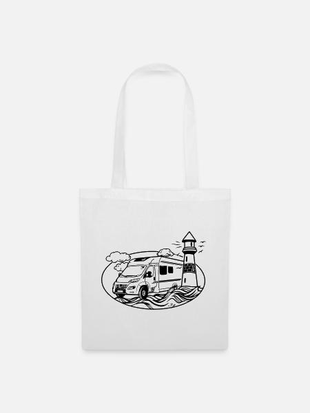 Camping-car au bord de la mer - Sac en tissu - blanc