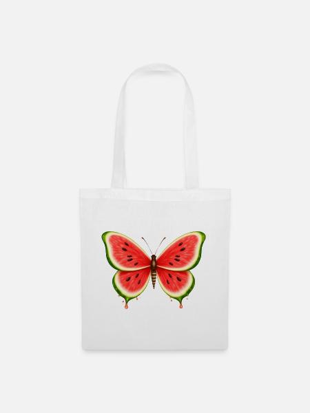 Sommerlicher Melonen-Schmetterling - Stoffbeutel - Weiß