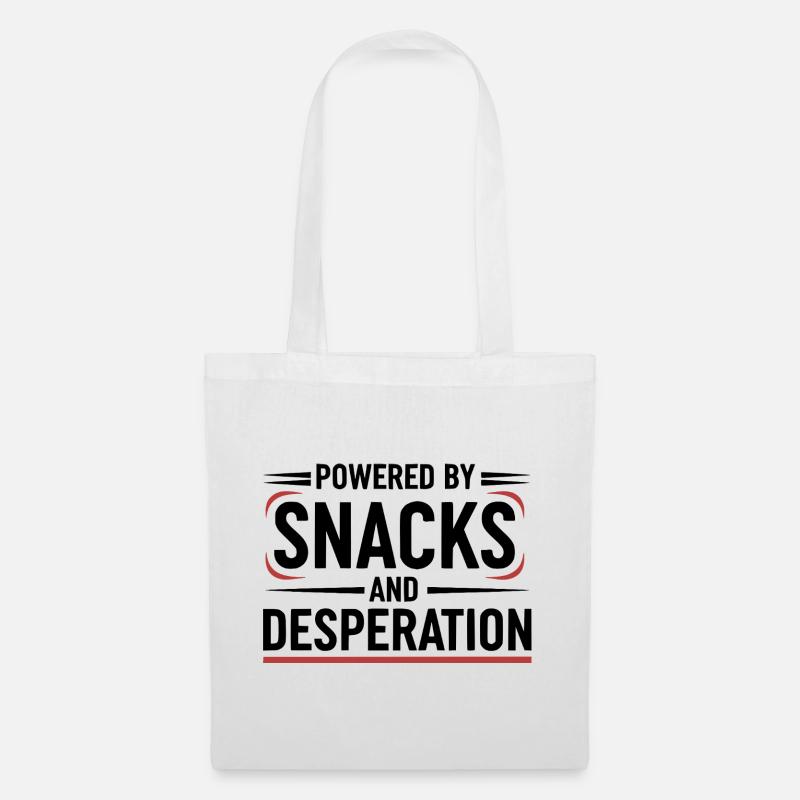 Powered By Snacks and Desperation - Tote Bag - white