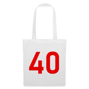 40. 40 ANS. 40e ANNIVERSAIRE. ANNIVERSAIRE 40 ANS. - Sac en tissu - blanc - Devant