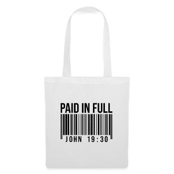 Payé en totalité - Jean 19:30 - Streetwear à codes-barres - Sac en tissu - blanc - Devant