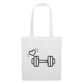 T-shirt Haltère Cœur Passion Fitness - Sac en tissu - blanc - Devant