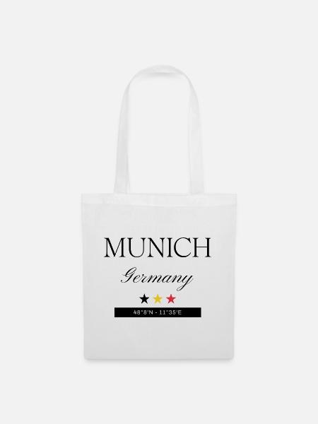 München Deutschland Souvenir Reise minimalistisch - Stoffbeutel - Weiß