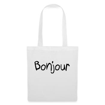 Bonjour - Stoffbeutel - Weiß - Vorne