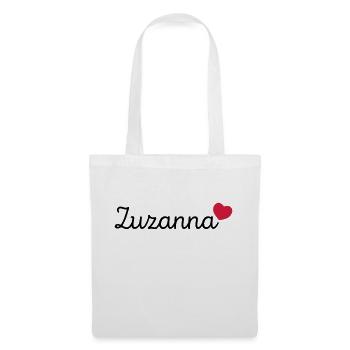 Zuzanna avec un cadeau de coeur - Sac en tissu - blanc - Devant