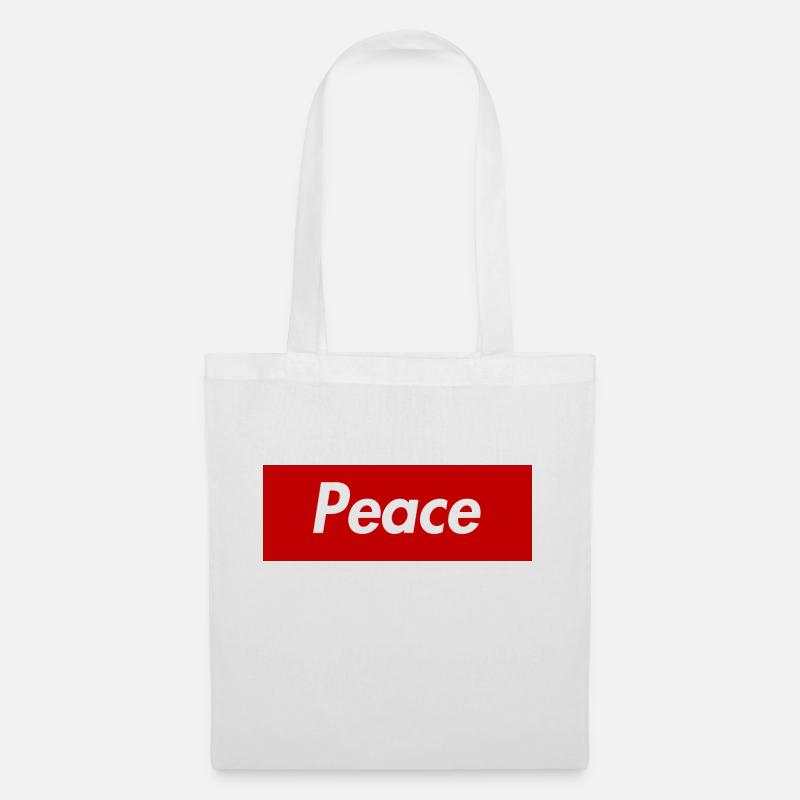 "Peace" - Stoffbeutel - Weiß