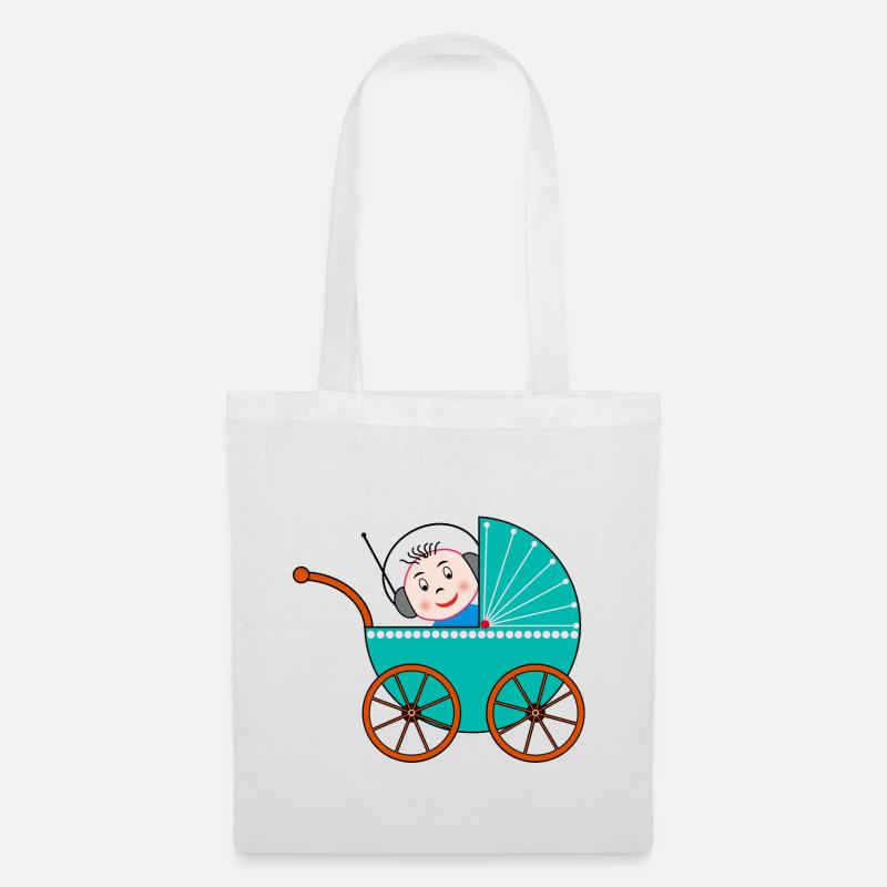 Kinderwagen / Buggy / Baby - Stoffbeutel - Weiß