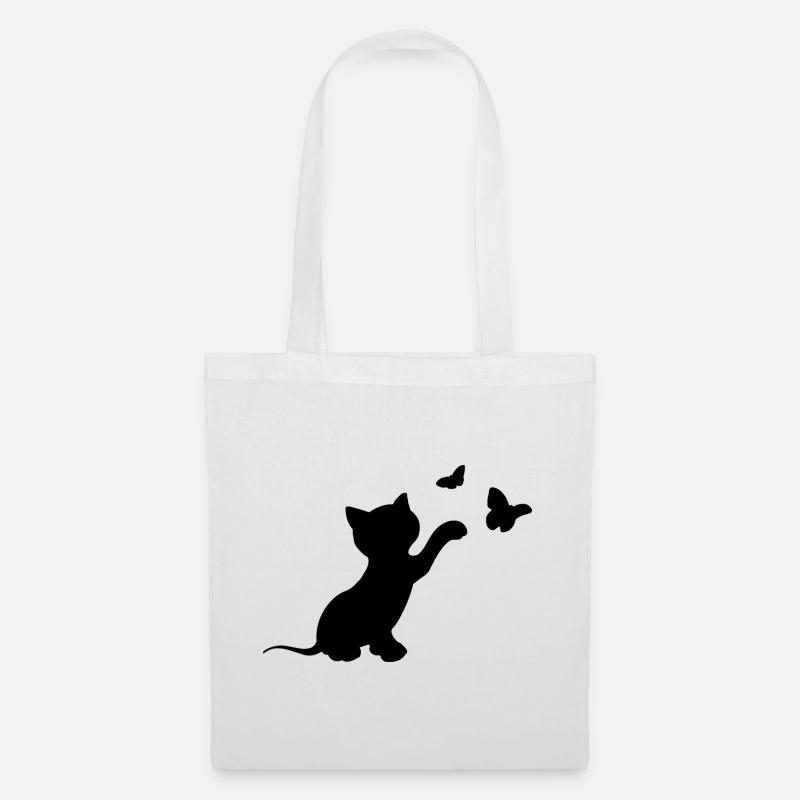 Katze - Stoffbeutel - Weiß
