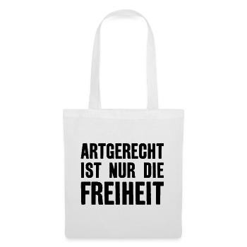 ARTGERECHT IST NUR DIE FREIHEIT VEGAN VEGANER - Stoffbeutel - Weiß - Vorne