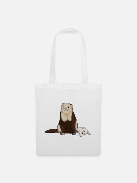 Frettchen Welpe - Stoffbeutel - Weiß