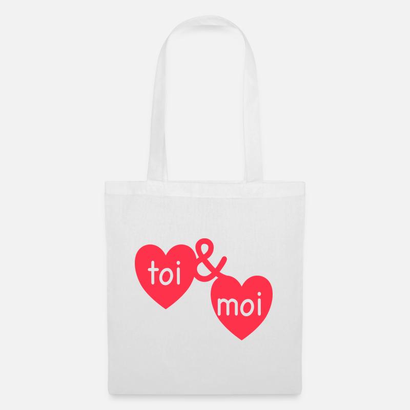 st valentin design,toi moi - Sac en tissu - blanc