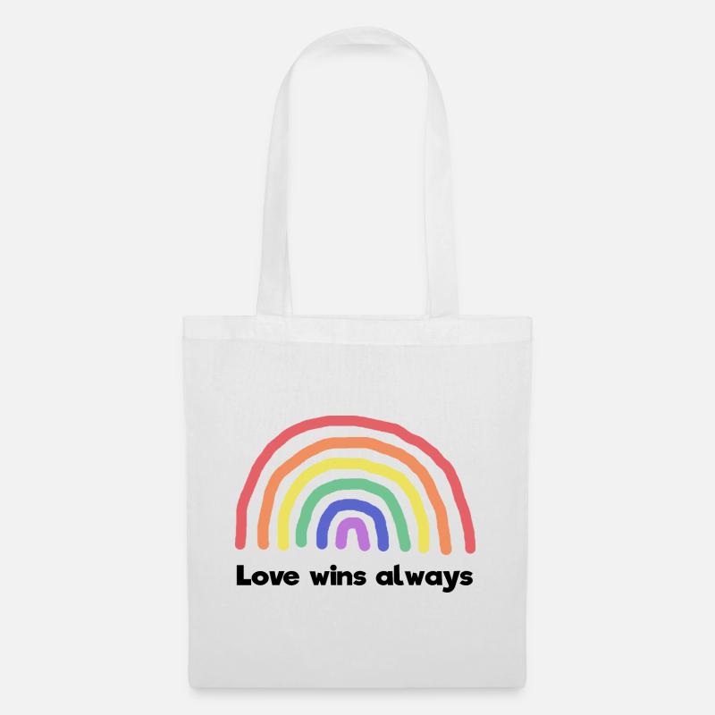 Frieden Liebe Regenbogen Statement Weltfrieden - Stoffbeutel - Weiß