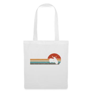 Scooter Rétro Cyclomoteur - Sac en tissu - blanc - Devant