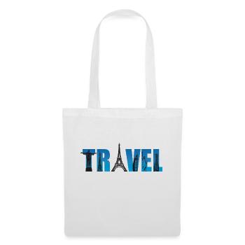 Reisen, travel, Eifelturm, - Stoffbeutel - Weiß - Vorne