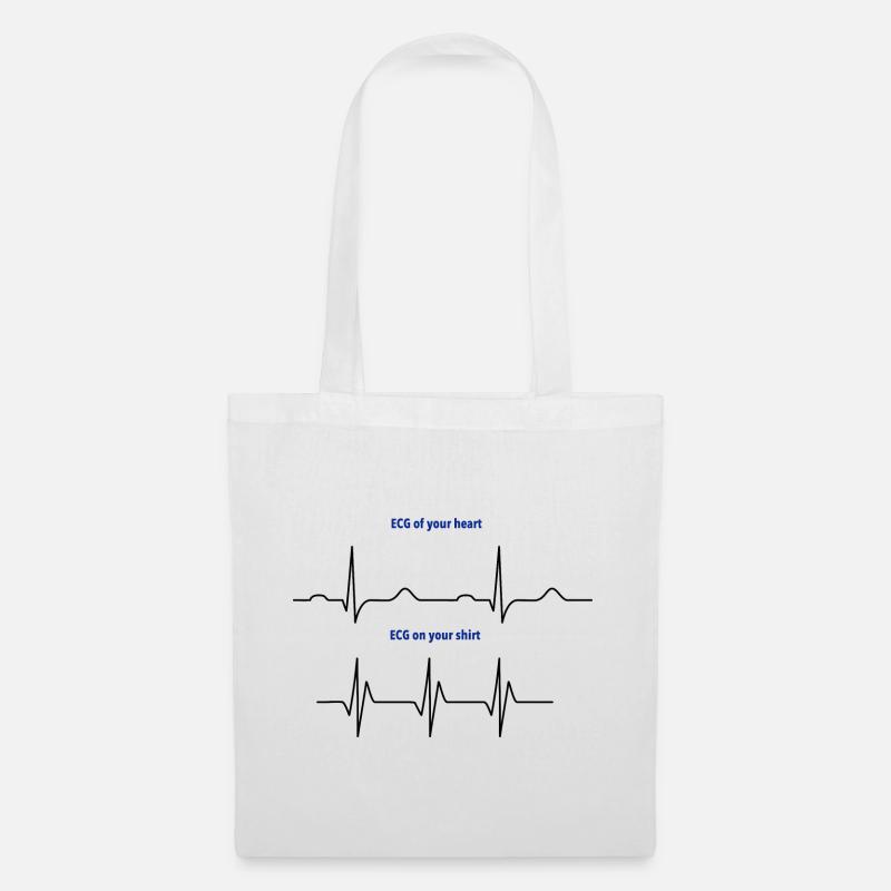 Elektrokardiogramm (EKG) echter Rhythmus vs. Mode - Stoffbeutel - Weiß