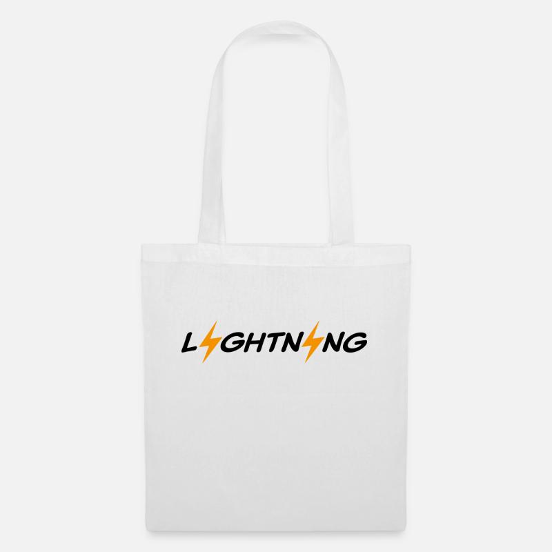 Lightning - Bitcoin - Stoffbeutel - Weiß